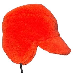 Mini Rodini Orange Faux Fur Trapper Hat